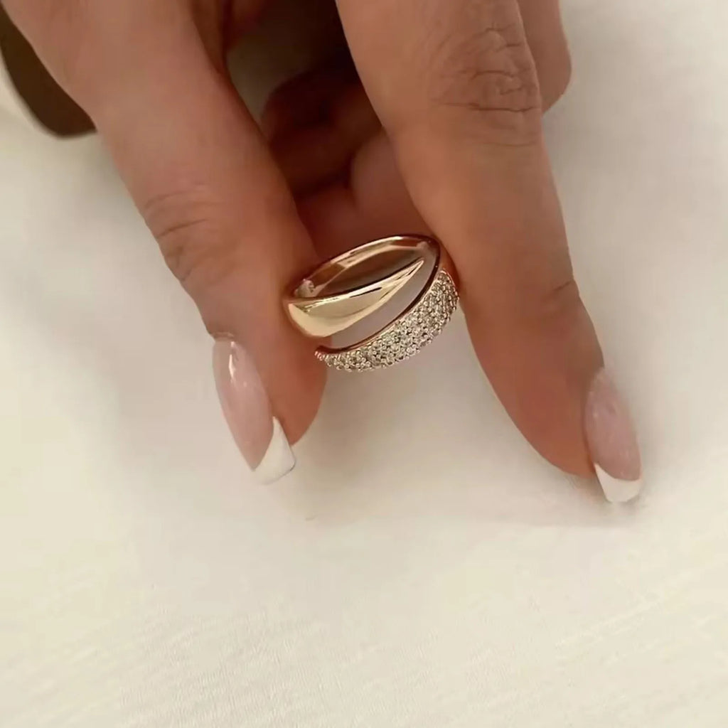 Golden Sun Ring & Natural Stone