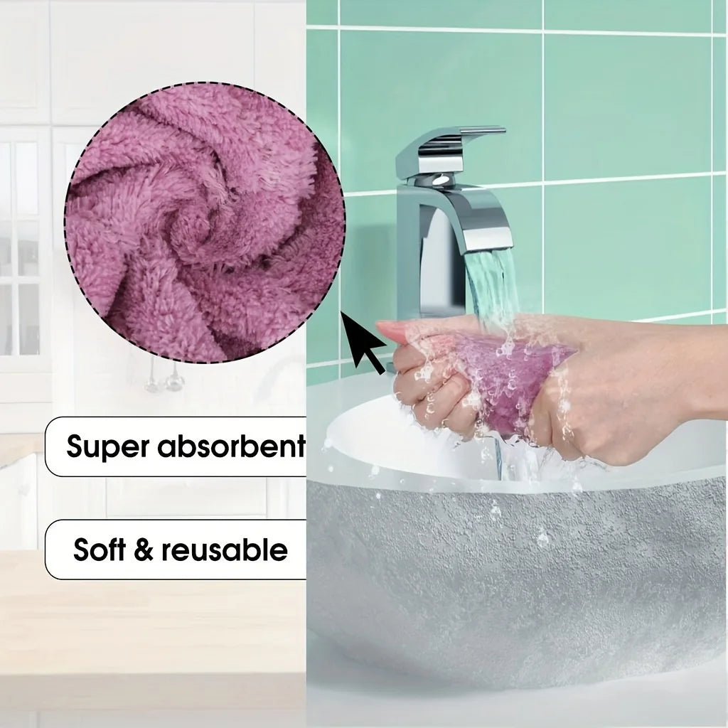 Set of 10 double‑sided microfiber cloths for dishes and kitchen