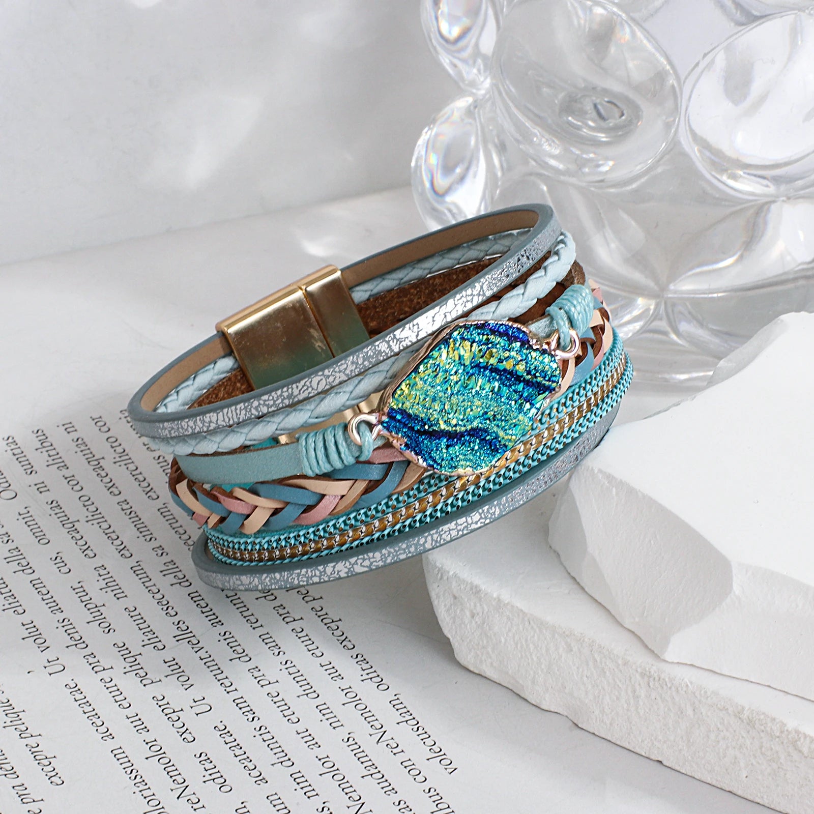 Boho Bracelet with Colorful Stones
