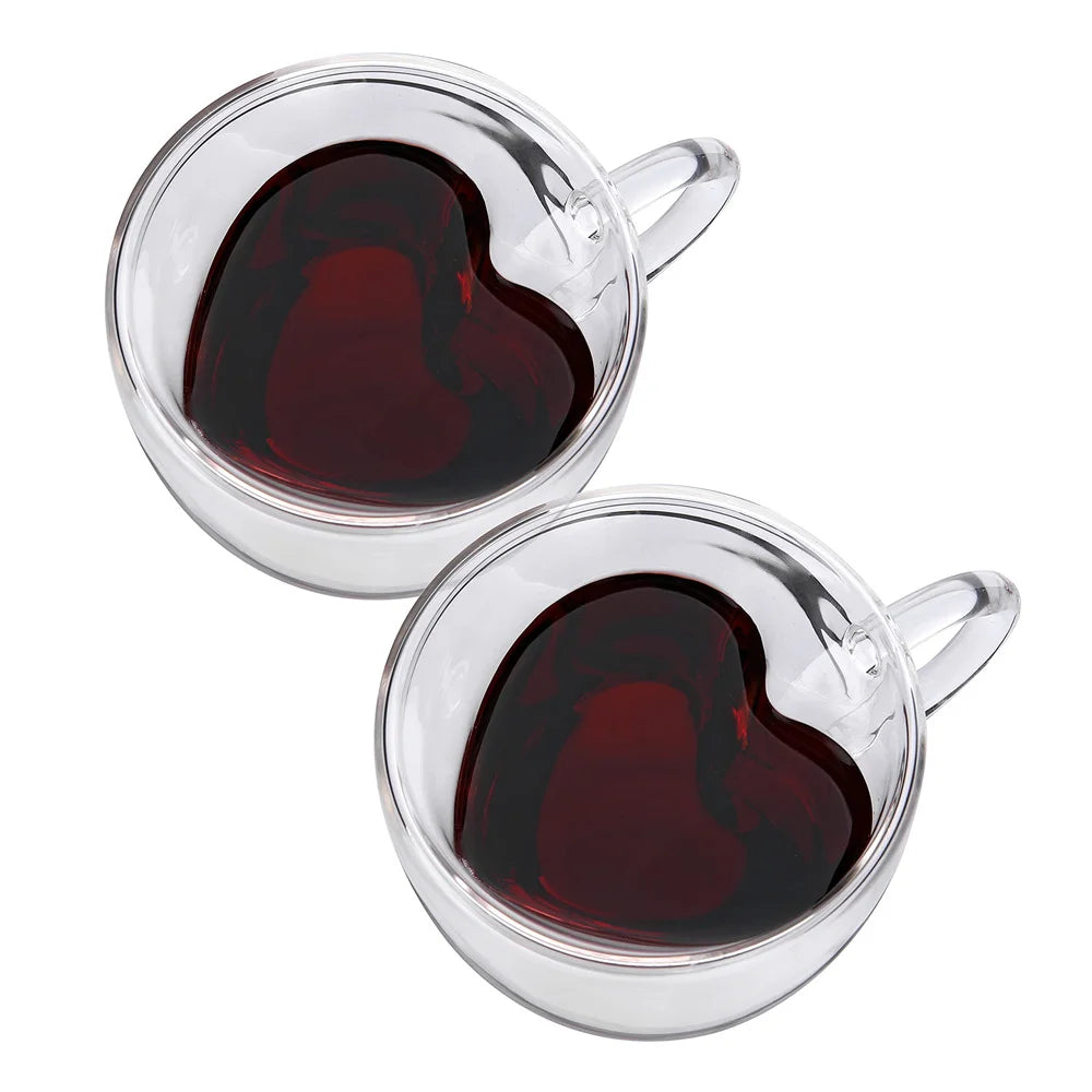 Elegant heart-shaped glass cups for every mood