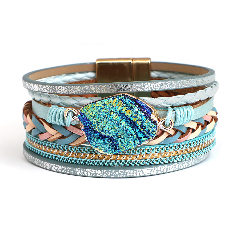 Boho Bracelet with Colorful Stones
