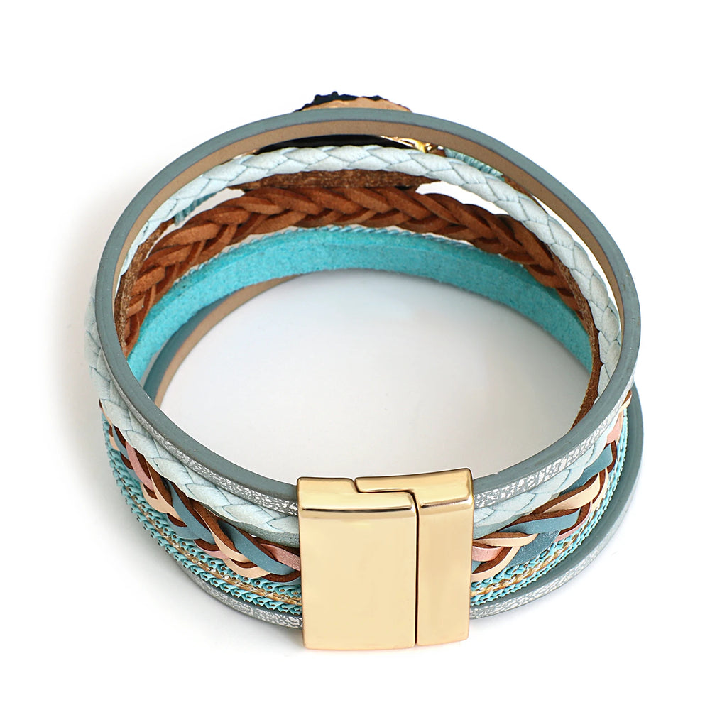 Boho Bracelet with Colorful Stones
