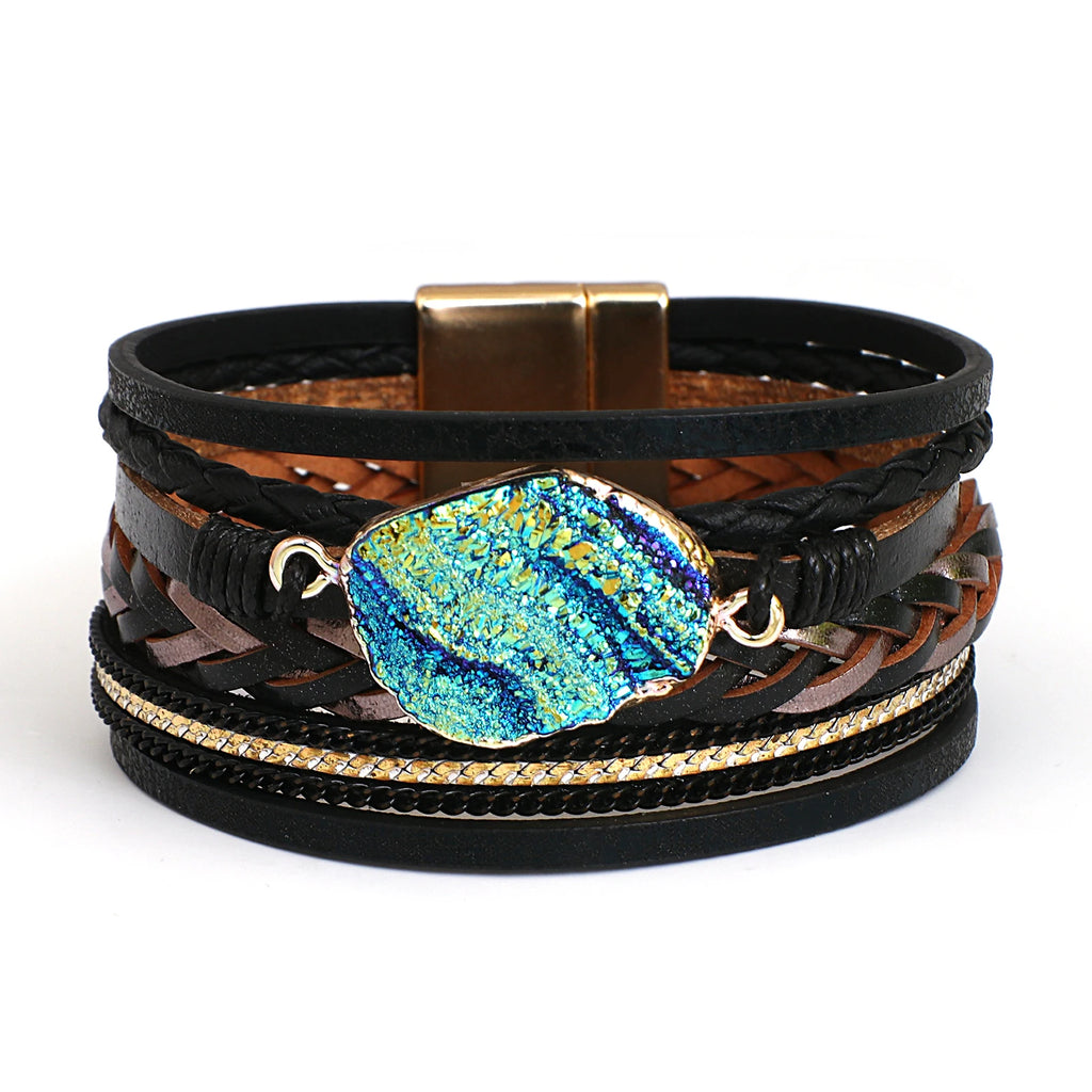 Boho Bracelet with Colorful Stones