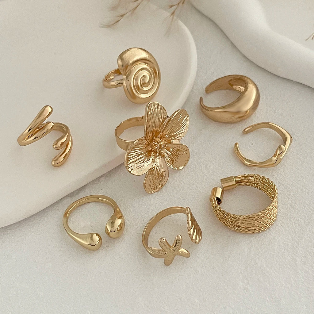 Ingemark 8‑Piece Vintage Goth Metal Rings Set