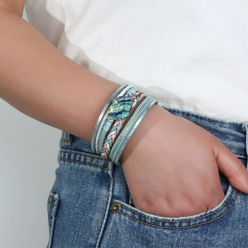 Boho Bracelet with Colorful Stones
