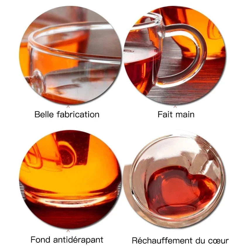 Elegant heart-shaped glass cups for every mood