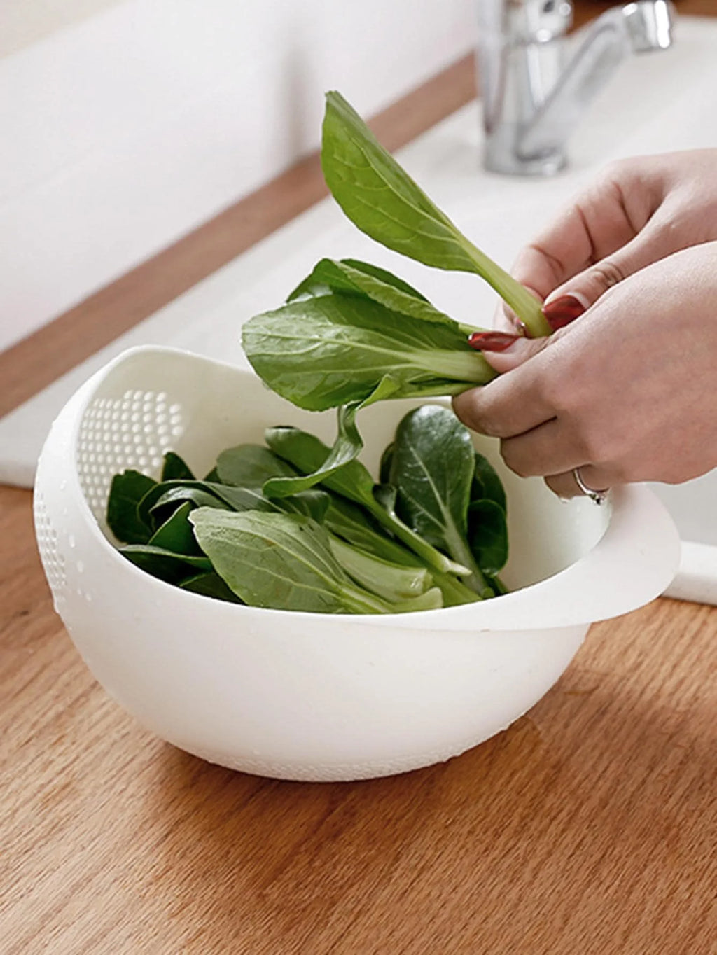 Rice & Fruit Drain Bowl – Easy Wash