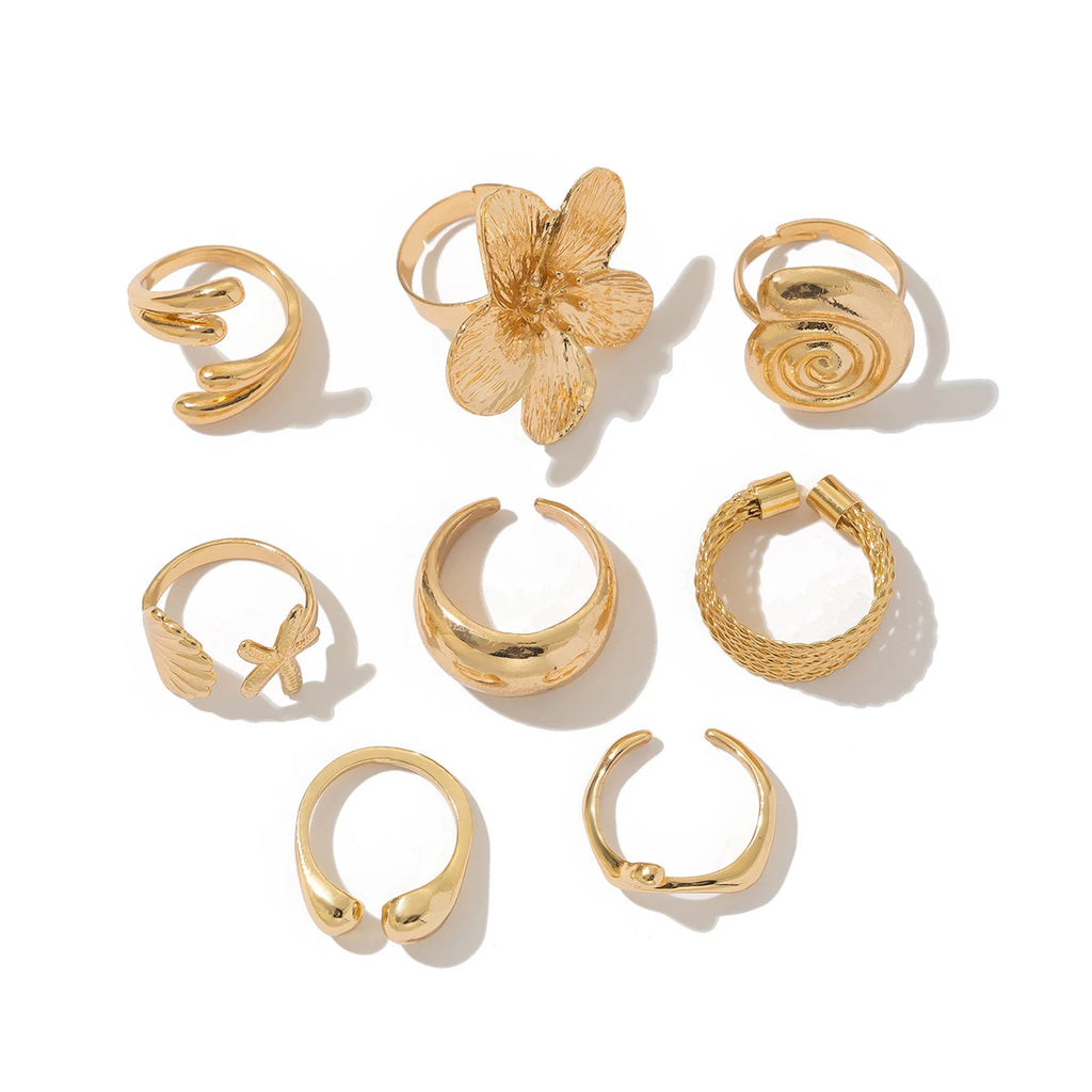 Ingemark 8‑Piece Vintage Goth Metal Rings Set