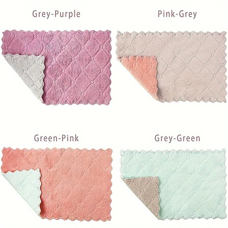 Set of 10 double‑sided microfiber cloths for dishes and kitchen